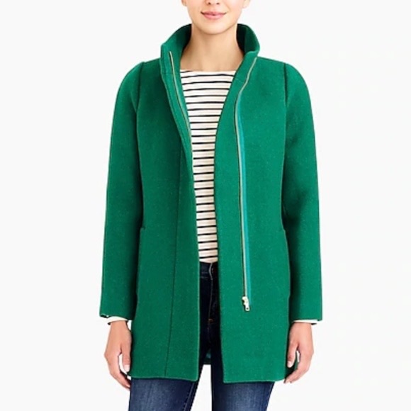 J Crew emerald green coat size 8